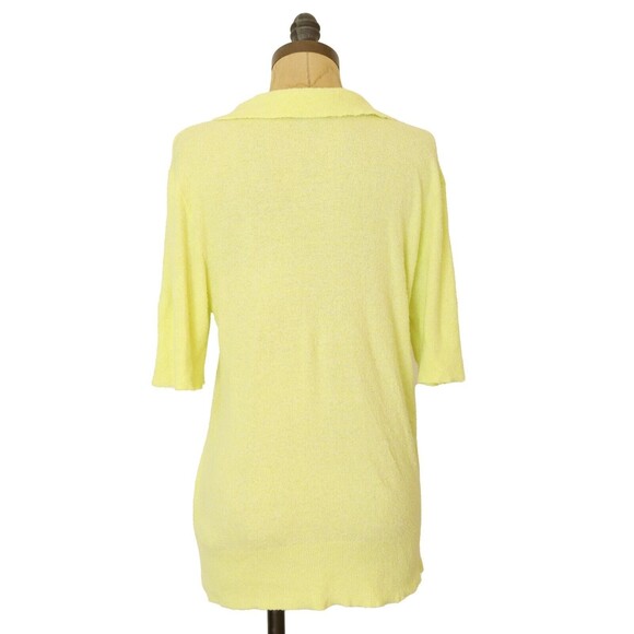 Rails Augusta Polo Sweater Collared Top L Short Sleeve Lemon Mousse Yellow B24 - Picture 3 of 5